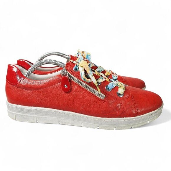 Remonte Ravenna D5803-33 Red Leather Low-Top Casual Sneakers Women's 11.5/44 - Picture 4 of 12